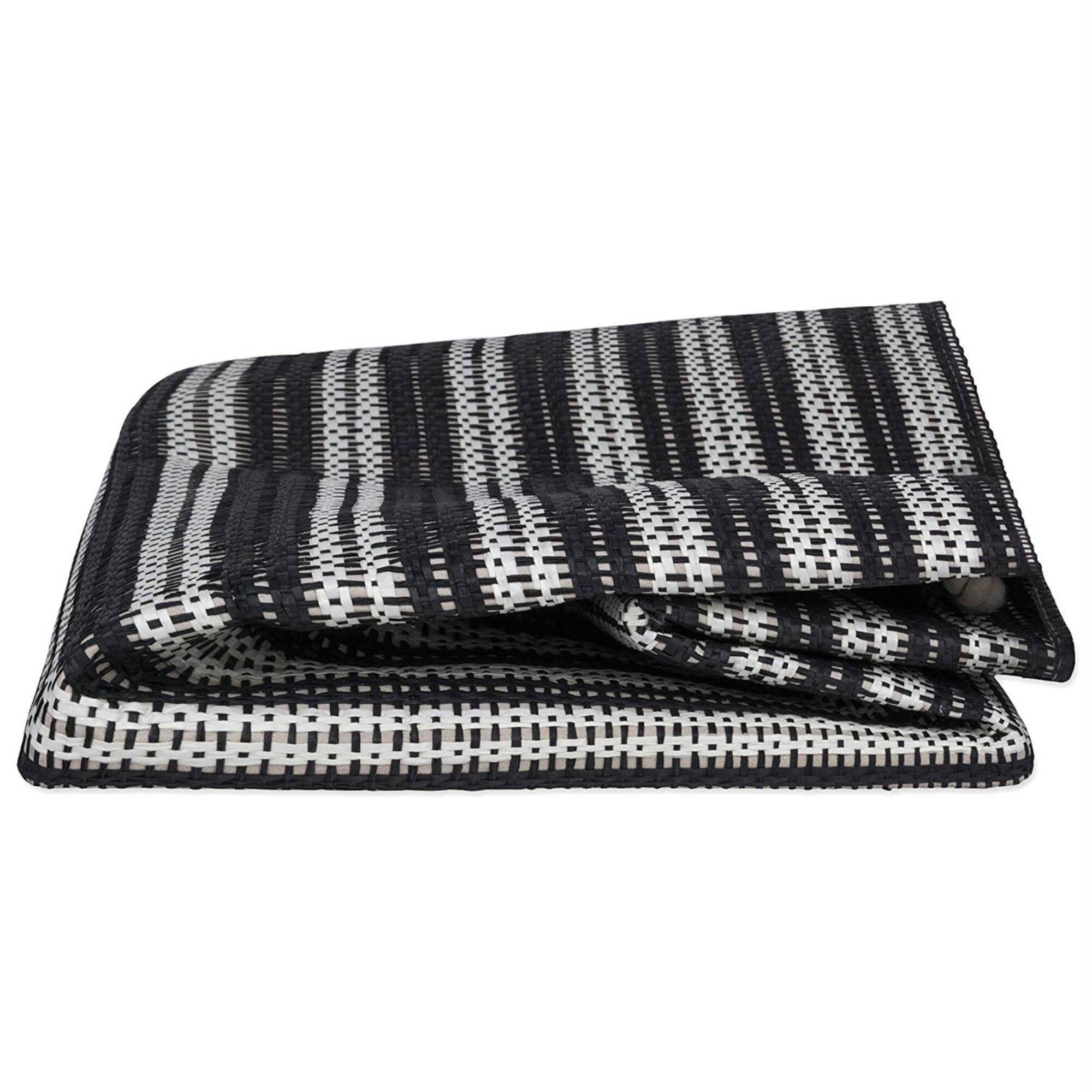 DII® Large Black & White Striped Weave Round Paper Storage Basket